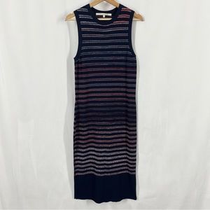 Rachel Rachel Roy Short Sleeve Knit Bodycon Textured Maxi Casual Dress XL Blue